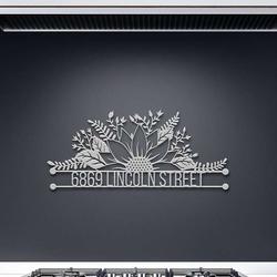 personalized sunflower address sign house number plaque custom metal sign 4