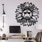 personalized sunflower bitch barn sign wine bitch barn sign sunflower custom metal signs wine and flower gifts 0