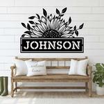 personalized sunflower family name sign garden decorative custom metal sign housewarming gift 0