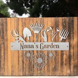 personalized sunflower garden tools lawn yard decorative garden custom metal sign 1