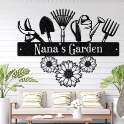 personalized sunflower garden tools lawn yard decorative garden custom metal sign 2
