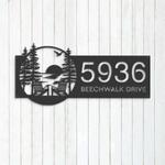 personalized sunset scene couple chair camping front door patio address sign house number plaque custom metal sign 0