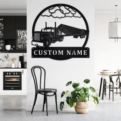 personalized super b grain truck metal name sign home decor gift for truck drivers 1