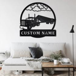 personalized super b grain truck metal name sign home decor gift for truck drivers 2