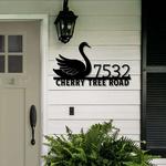 personalized swan address sign house number plaque custom metal sign 0
