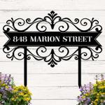 personalized swirl address sign with stakes ln yard house number plaque custom metal sign 0