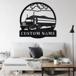 personalized tanker truck metal name sign home decor gift for truck drivers 2