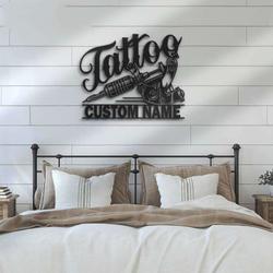 personalized tattoo artist metal sign ink studio name sign machine shop decor tattoo lover gifts 1