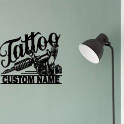 personalized tattoo sign tattoo artist metal name sign ink studio decor tattoo shop decor tattoo artist gifts 1