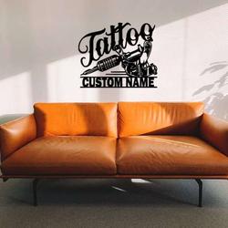 personalized tattoo sign tattoo artist metal name sign ink studio decor tattoo shop decor tattoo artist gifts 3