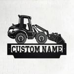 personalized telescopic wheel loader truck metal name sign home decor gift for truck drivers 0
