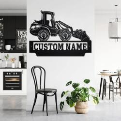 personalized telescopic wheel loader truck metal name sign home decor gift for truck drivers 2