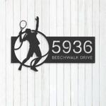 personalized tennis player address sign house number plaque custom metal sign 0