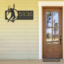 personalized tennis player address sign house number plaque custom metal sign 2