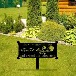 personalized the different between a flower and a weed funny garden decorative custom metal sign 1