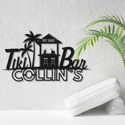 personalized tiki bar sign beach bar decor pool bar sign tiki lounge sign for tiki backyard pool housewarming gift 1