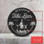 personalized tiki bar sign cocktail pool bar sign beach bar sign palm trees sign pool decor dad gifts housewarming gift 0