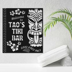 personalized tiki bar sign tiki mask sign beach bar sign pool decor home outdoor decor 4