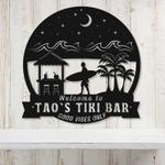 personalized tiki bar sign welcome sign beach house sign tropic summer decor tiki bar decor housewarming gift 0
