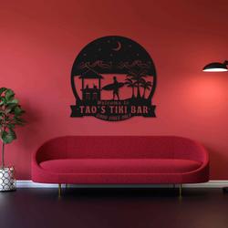 personalized tiki bar sign welcome sign beach house sign tropic summer decor tiki bar decor housewarming gift 1