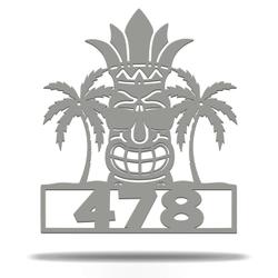 personalized tiki hawaii palm tree beach house decor address sign house number plaque custom metal sign 1
