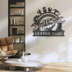 personalized tools repair sign handyman sign wrench spanner custom metal signs carpenter gifts 3