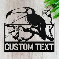 Personalized Toucan Birds Garden Yard Decorative Custom Metal Wall Art
