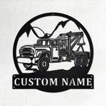 personalized tow truck metal name sign home decor gift for truck drivers 0