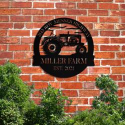 personalized tractor metal sign metal farm sign tractor monogram gift for farmer 2