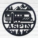 personalized travel trailer metall wall art laser cut metal signs decorations for campsite 0