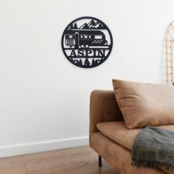 personalized travel trailer metall wall art laser cut metal signs decorations for campsite 1