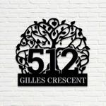 personalized tree of life address sign hippe peace house number plaque custom metal sign 0