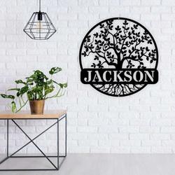 personalized tree of life garden decorative custom metal sign 2