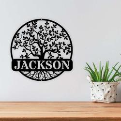 personalized tree of life garden decorative custom metal sign 3