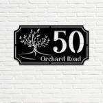 personalized tree of life orchard address sign house number plaque custom metal sign 0