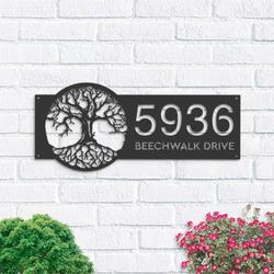 personalized tree of life v1 address sign house number plaque custom metal sign 1