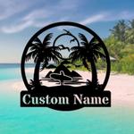 personalized trees sign pool bar signs palm tree metal sign tropical patio sign backyard decoration tiki bar sign outdoor home decor 0