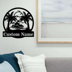 personalized trees sign pool bar signs palm tree metal sign tropical patio sign backyard decoration tiki bar sign outdoor home decor 1