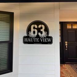 personalized tropical flower hawaii style address sign tiki bar house number plaque custom metal sign 1