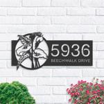 personalized tropical flowers anthuriums laceleaf address sign house number plaque custom metal sign 0