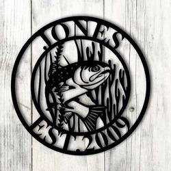 personalized trout fishing address sign house number plaque custom metal sign 1