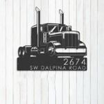 personalized trucker semi truck driver address sign house number plaque custom metal sign 0