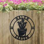 personalized tulip flower pot garden decorative custom metal sign 0