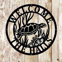 personalized turtle sign sea turtle metal wall art under sea life turtle decor ocean decor beach decor turtle lover gift 4