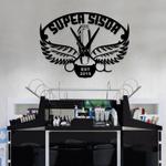 personalized unique barber metal wall art custom name hair salon sign gift for hairdresser 0