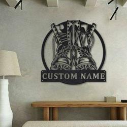 personalized us army helicopter us flag sign aircraft hangar pilot name sign airforce patriotic decor gift custom metal sign 1