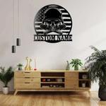 personalized us army skull sign independence day veteran day patriotic decor gift custom metal sign 0
