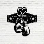 personalized us boxing gloves address sign boxing lover house number plaque custom metal sign 0