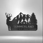 personalized us country cottage monogram deer cabin custom metal sign 0