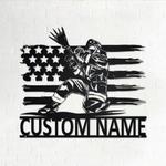 personalized us fire fighter metal sign custom name fireman gift for dad 0